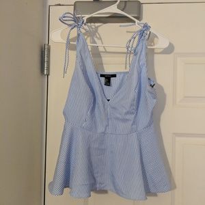 Peplum seersucker top